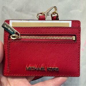 Michael Kors Red Card Holder lanyard